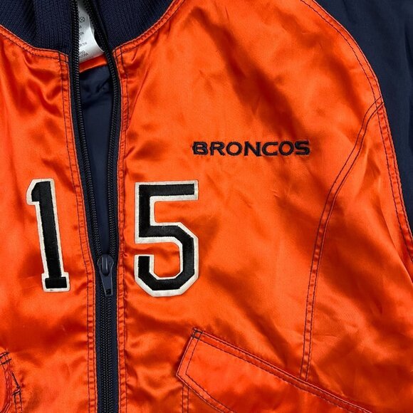 Reebok NFL Denver Broncos Satin Embroidered Football Jacket Sz M 10-12 - Picture 3 of 9